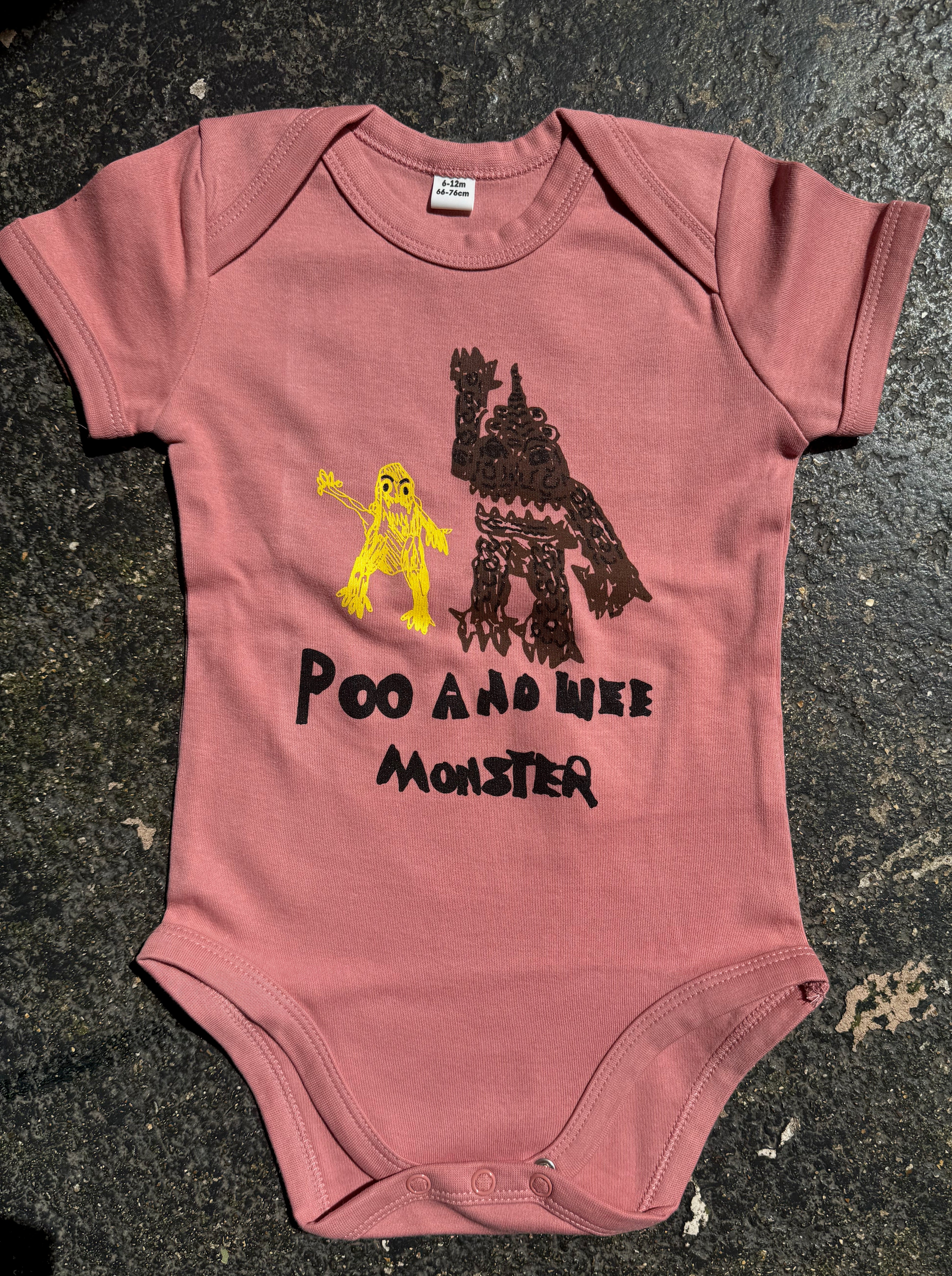 BABY BODYSUIT - POO AND WEE MONSTER by MR REES