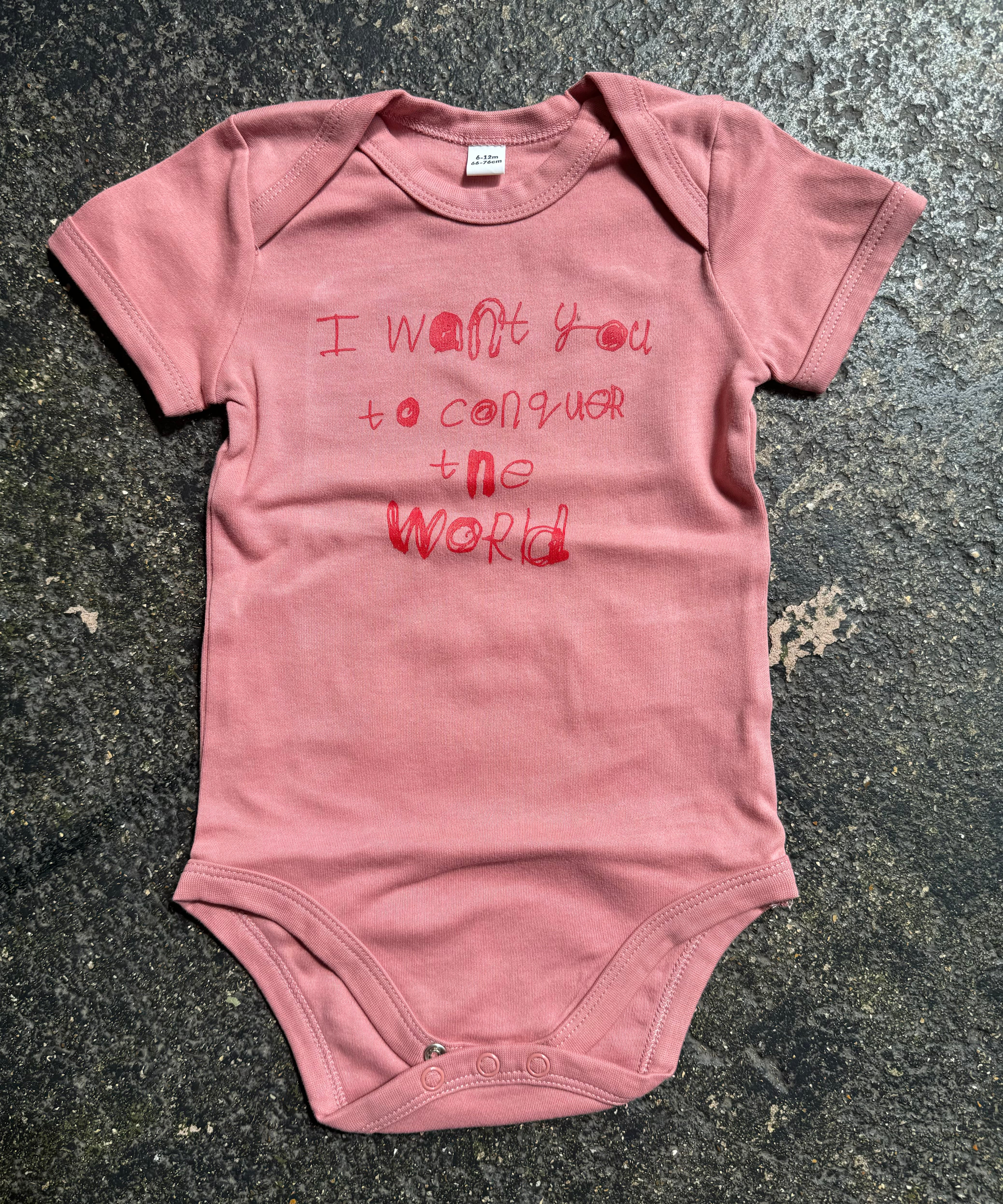 BABY BODYSUIT - I WANT YOU TO CONQUER THE WORLD by NOTES BY PIPER