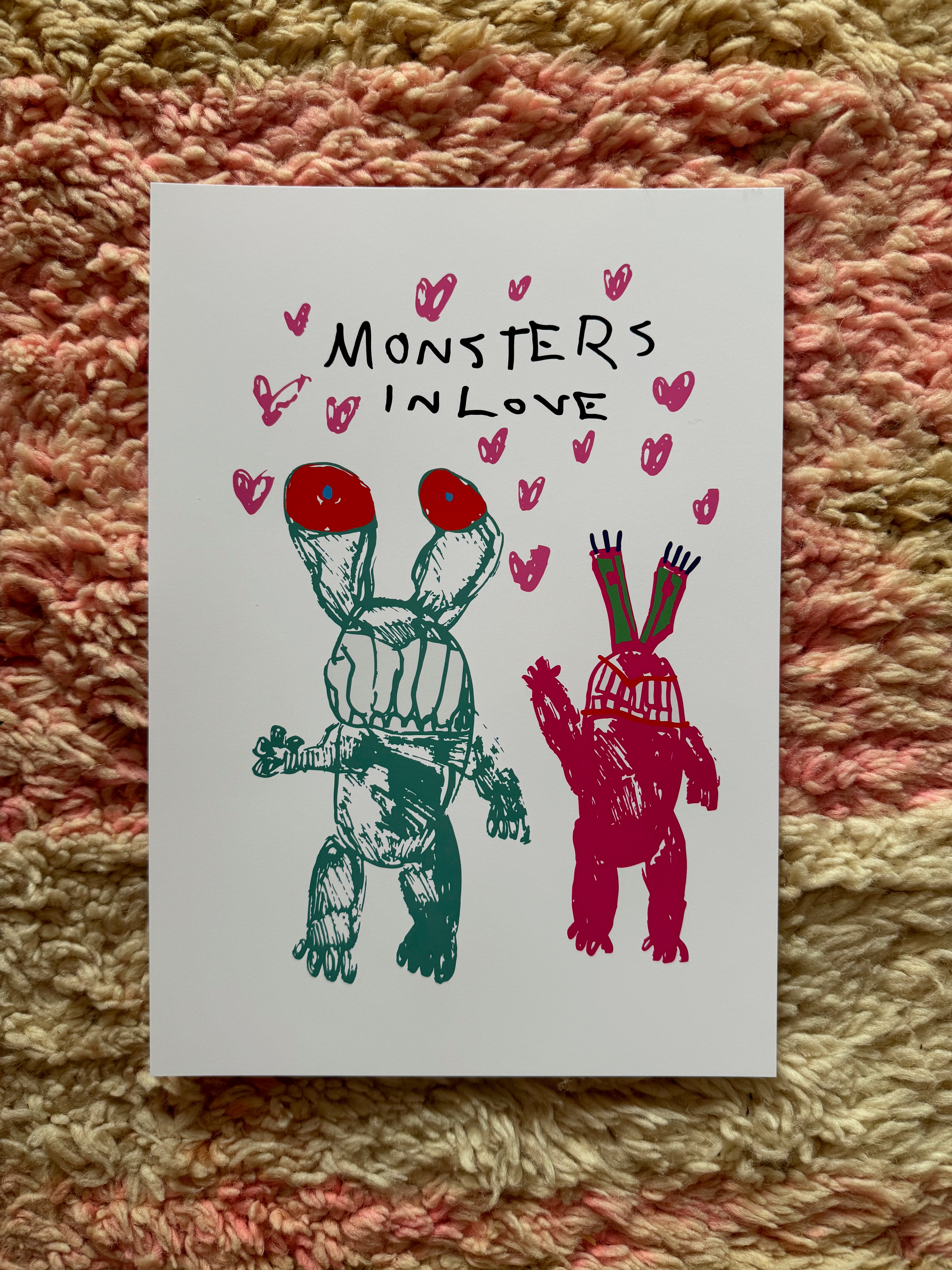 PRINT - MONSTERS IN LOVE by MR REES