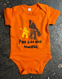 BABY BODYSUIT - POO AND WEE MONSTER by MR REES