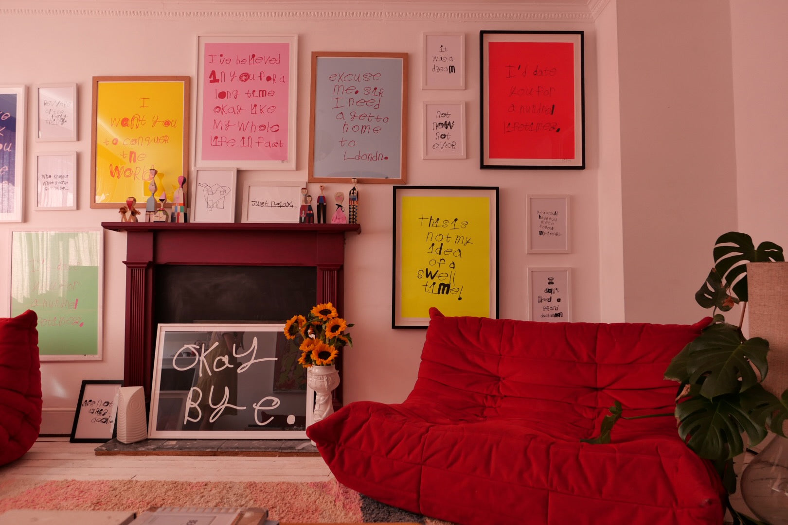 ART - SCREEN PRINT - I'D DATE YOU FOR A HUNDRED LIFETIMES red neon